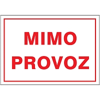 Značka Mimo provoz, hliník, 210 × 297 mm